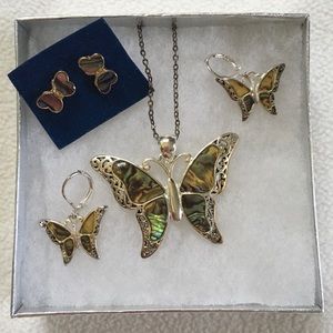 Opalescent Butterfly Jewelry Set